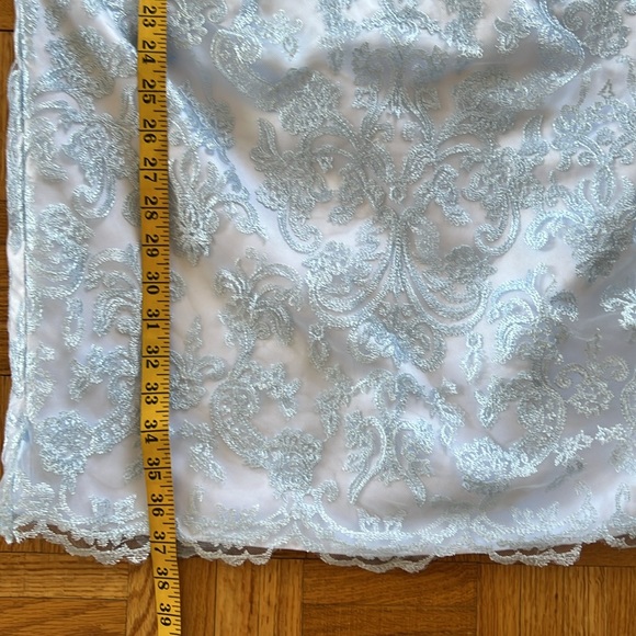 Baby Blue Embroidered Mesh Mother of the Bride Dress 6 EUC - Picture 10 of 13